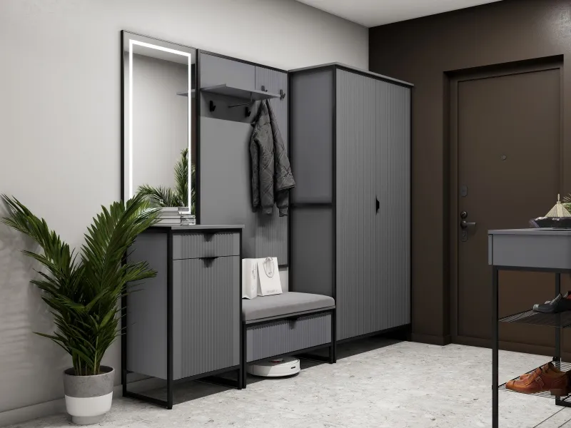 Тумба для обуви "Нора" прихожая Графит