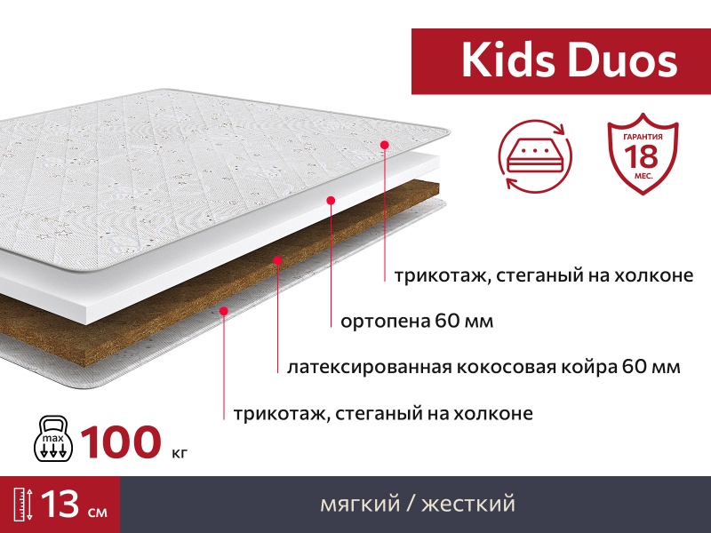 Матрас Kids Duos 600х1400